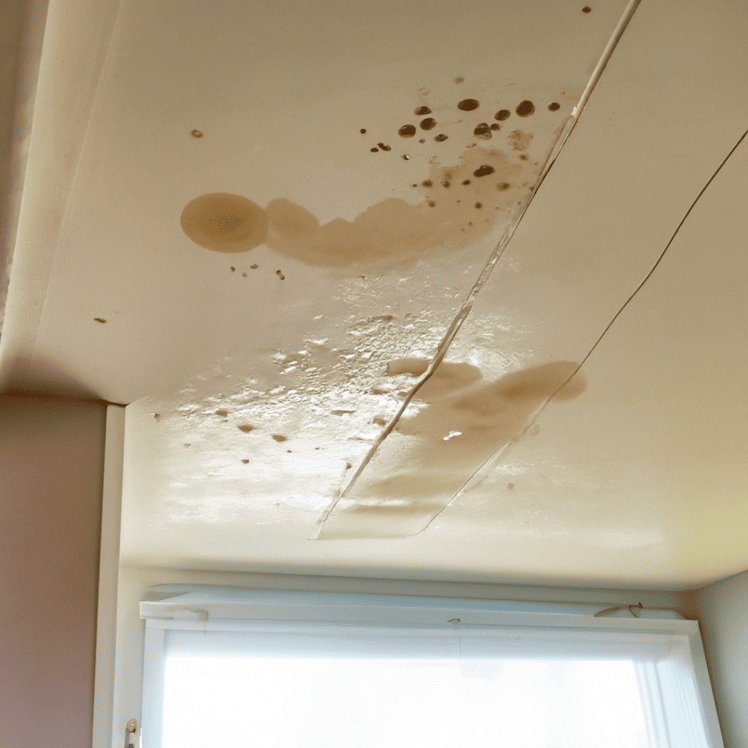 water stains on ceiling